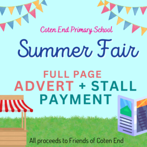 Coten End School Summer Fair FP Advert and Stall payment